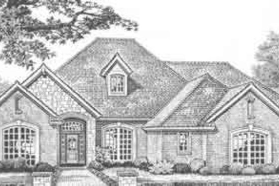 Exterior - Front Elevation for European House Plan #310-389 - 4 bed, 4 bath