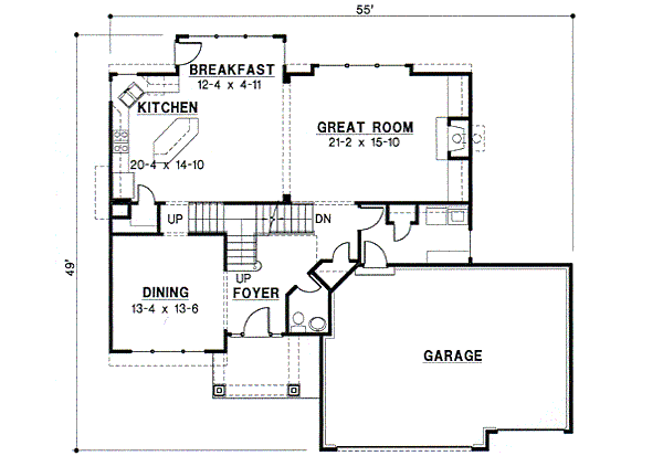 Traditional Floor Plan - Main Floor Plan #67-539