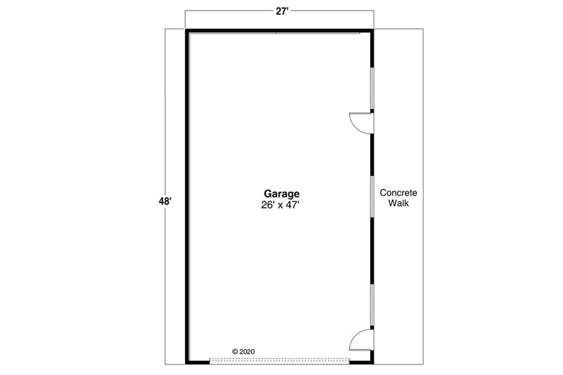 Architectural House Design - Floor Plan - Main Floor for Craftsman House Plan #124-1219, 0 bath