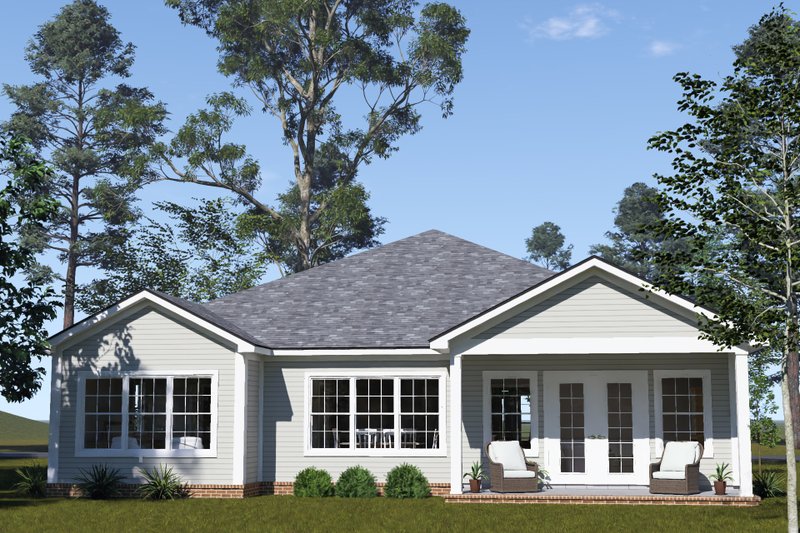 Architectural House Design - Exterior - Rear Elevation for Craftsman House Plan #513-2432 - 3 bed, 2 bath