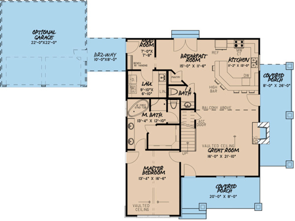 House Plan Design - Cottage Floor Plan - Main Floor Plan #923-118