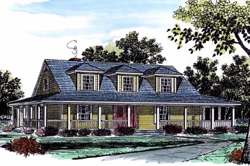 Architectural House Design - Country Exterior - Front Elevation Plan #315-107