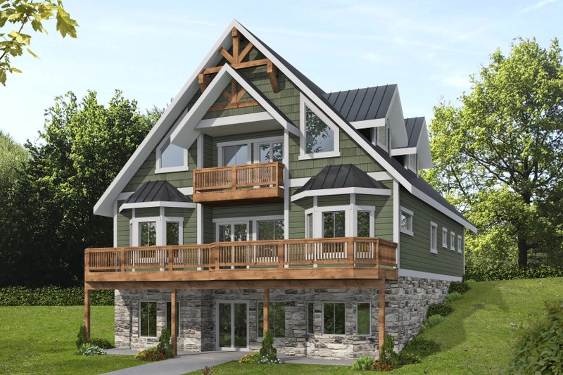 Dream House Plan - Country Exterior - Rear Elevation Plan #117-808