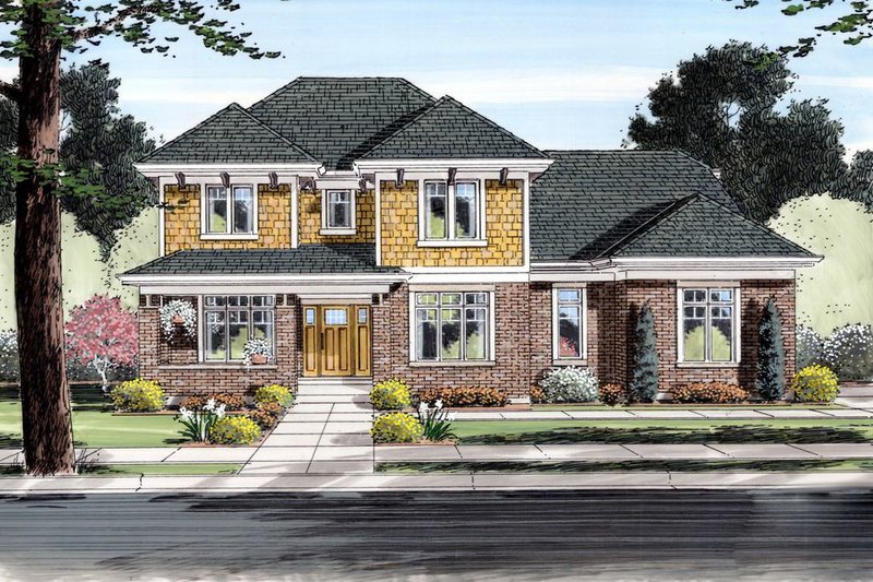 Traditional Style House Plan - 4 Beds 3.5 Baths 2697 Sq/Ft Plan #46-521