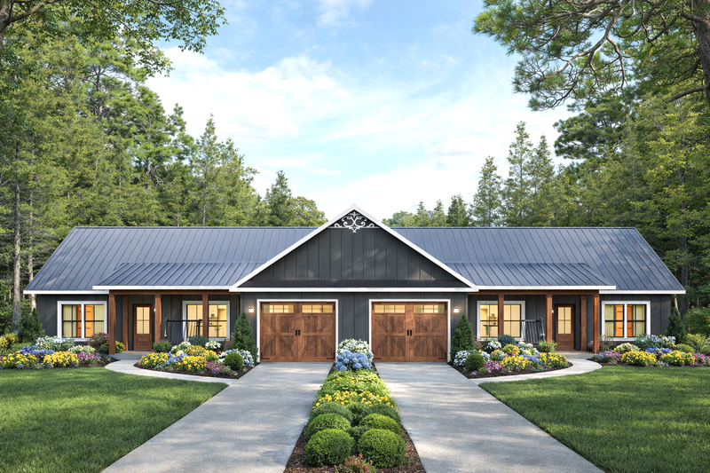 House Blueprint - Exterior - Front Elevation 3 for Traditional House Plan #44-308 - 6 bed, 4 bath