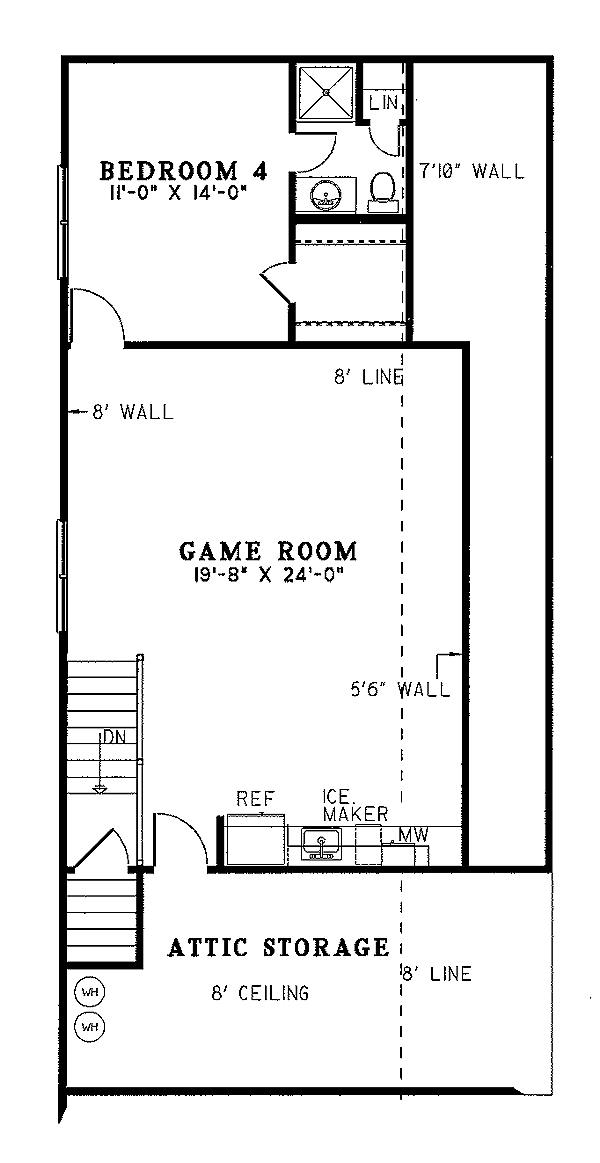 Traditional Floor Plan - Upper Floor Plan #17-243