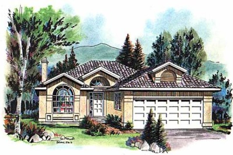 Home Plan - Mediterranean Exterior - Front Elevation Plan #18-143