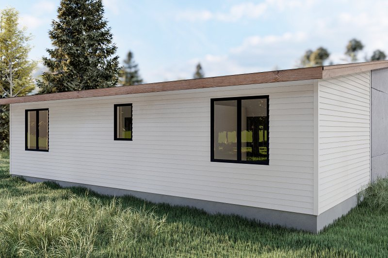 House Blueprint - Exterior - Rear Elevation for Modern House Plan #455-319 - 2 bed, 1 bath