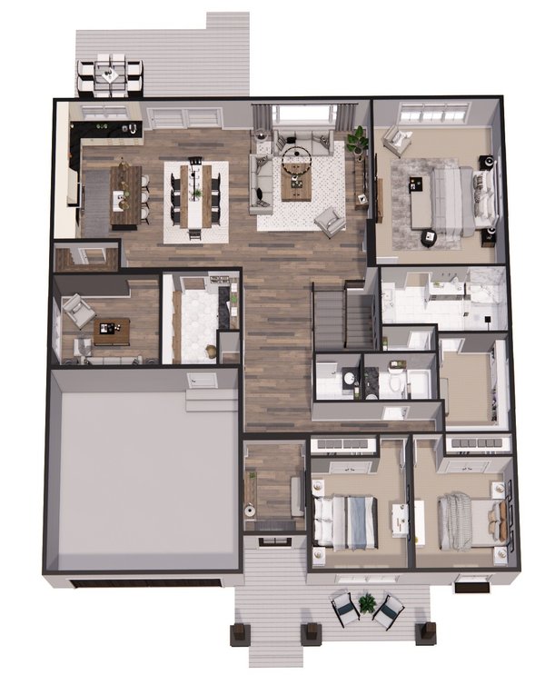 Farmhouse Floor Plan - Main Floor Plan #51-1327