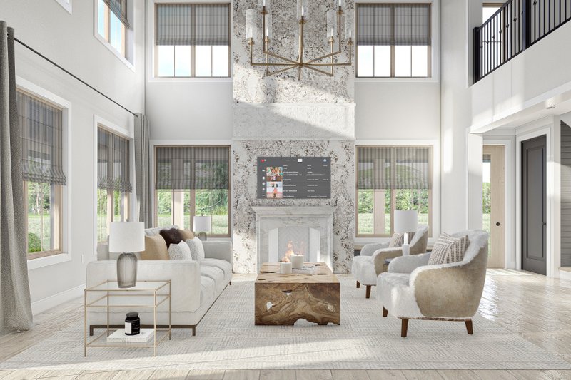 Home Plan - Interior - Family Room for Barndominium House Plan #455-243 - 4 bed, 2.5 bath