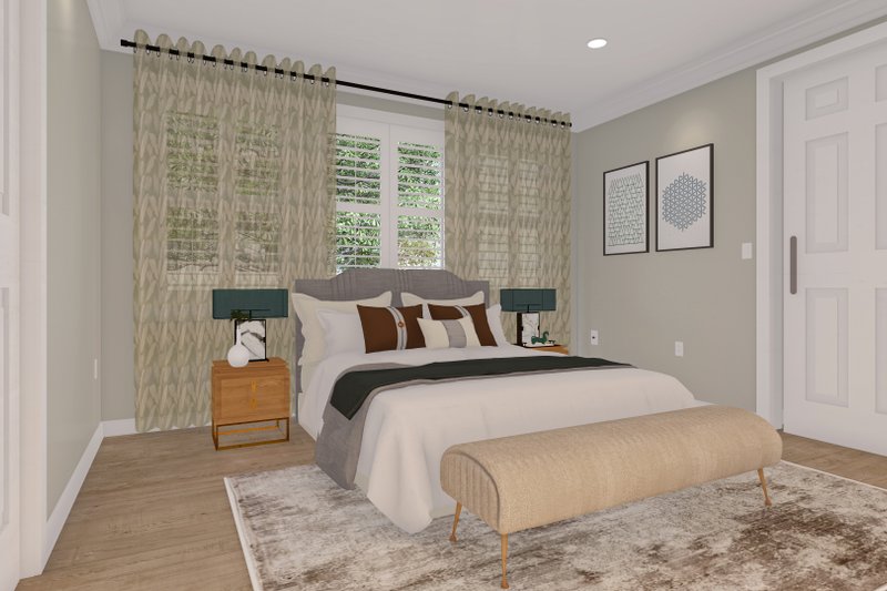 House Blueprint - Interior - Master Bedroom for Craftsman House Plan #1060-171 - 2 bed, 2 bath