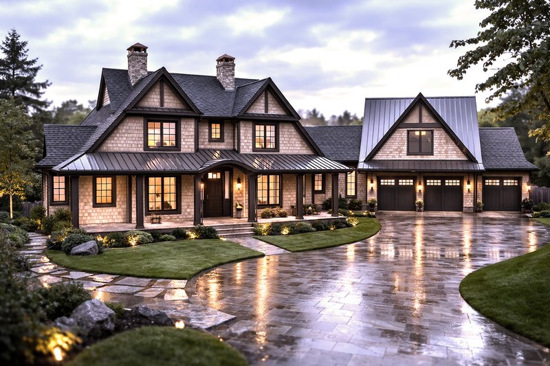 Architectural House Design - Exterior - Front Elevation 4 for Country House Plan #928-294 - 4 bed, 3.5 bath