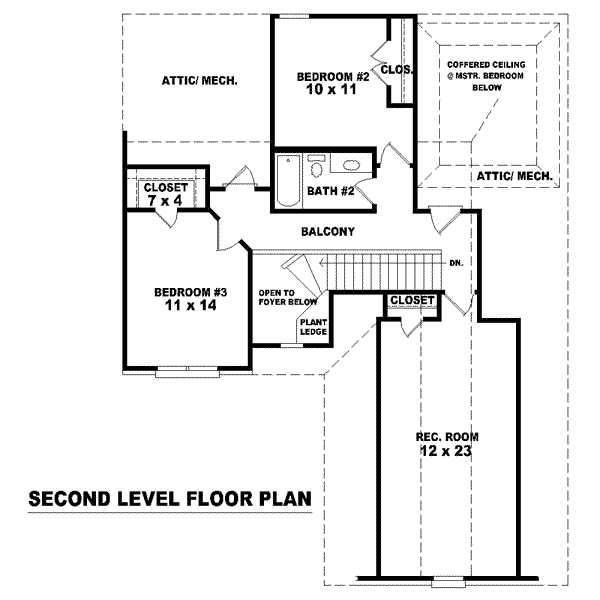 Floor Plan - Upper Floor for Traditional House Plan #81-1389 - 3 bed, 2.5 bath