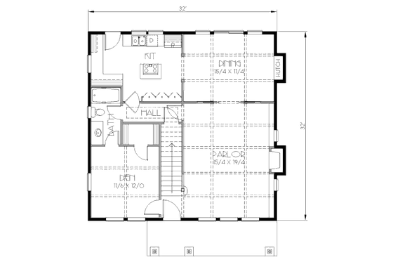 Floor Plan - Main Floor for Craftsman House Plan #423-13 - 4 bed, 3 bath