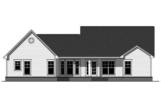 Exterior - Rear Elevation for Country House Plan #21-352 - 3 bed, 2 bath