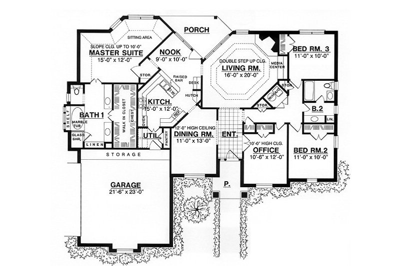 Architectural House Design - Floor Plan - Main Floor for European House Plan #40-160 - 4 bed, 2 bath