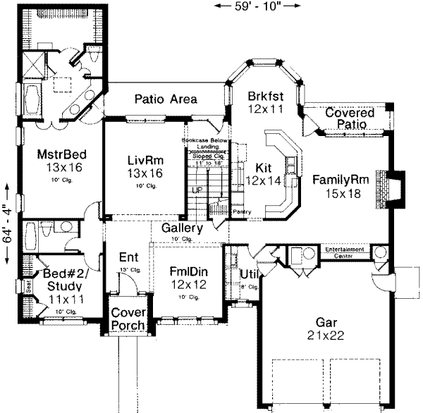 European Floor Plan - Main Floor Plan #310-145