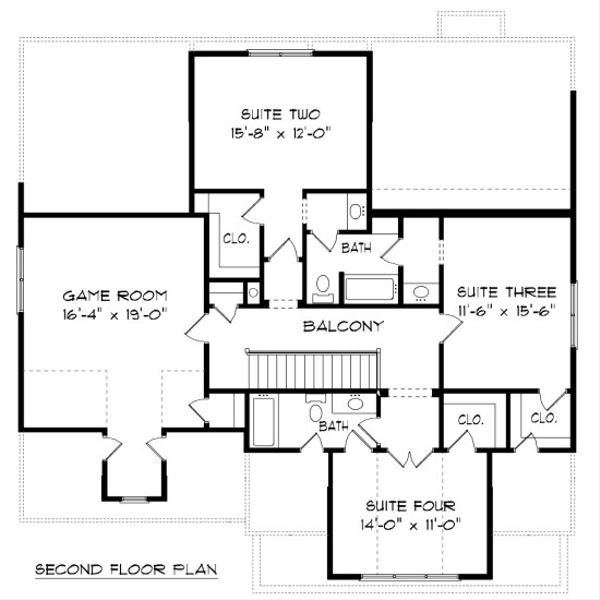 Bungalow Floor Plan - Upper Floor Plan #413-880