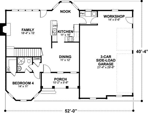 House Plan Design - Southern Floor Plan - Main Floor Plan #56-235