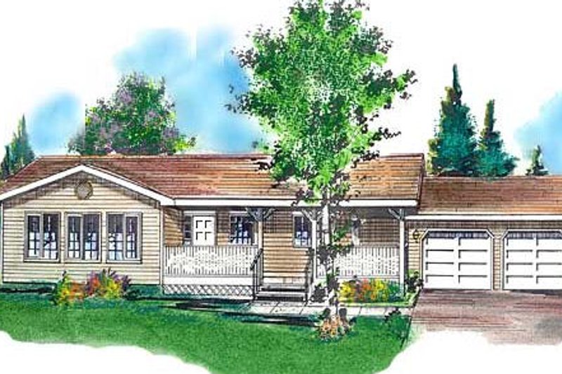 Ranch Style House Plan - 2 Beds 1 Baths 1358 Sq/Ft Plan #18-9128 ...