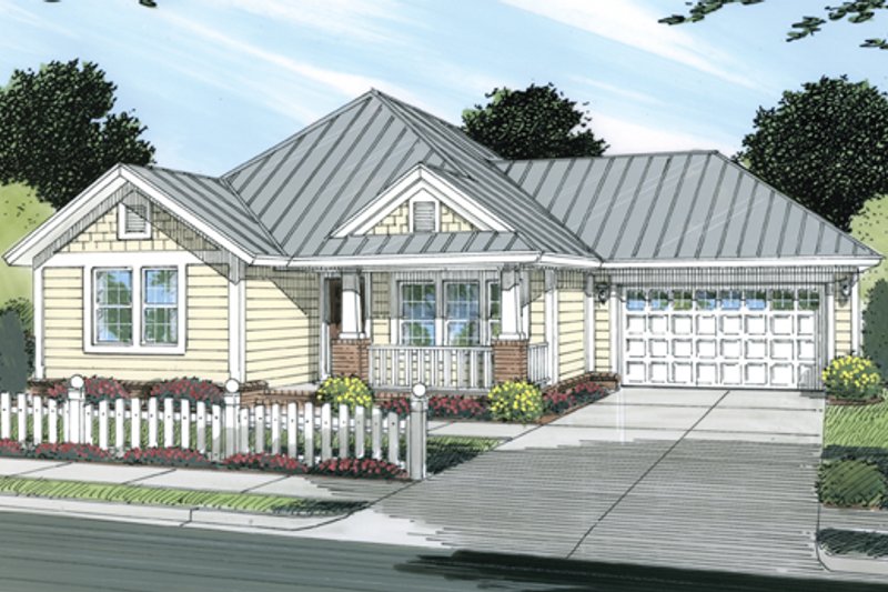 House Blueprint - Cottage Exterior - Front Elevation Plan #513-2044