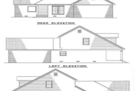 Exterior - Rear Elevation for Traditional House Plan #17-261 - 3 bed, 2 bath