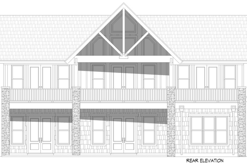 House Design - Exterior - Rear Elevation for Country House Plan #932-1228 - 3 bed, 3 bath
