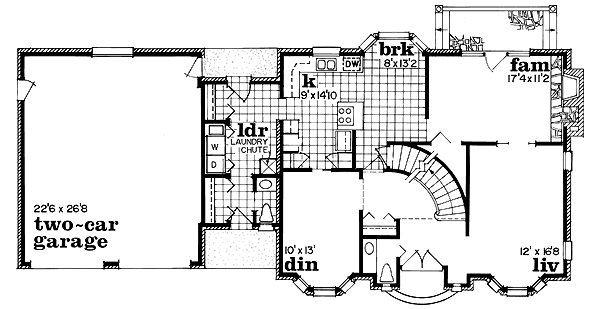 Colonial Floor Plan - Main Floor Plan #47-131