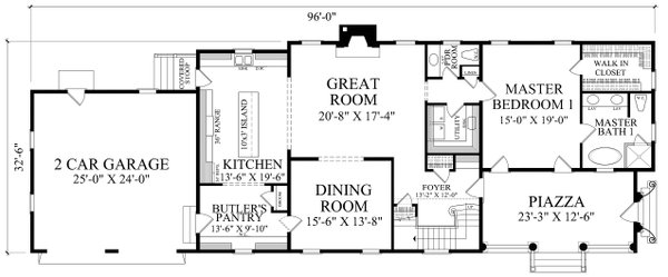 Architectural House Design - Southern Floor Plan - Main Floor Plan #137-379