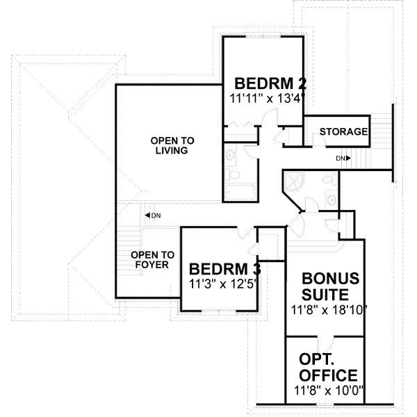 European Floor Plan - Upper Floor Plan #56-200