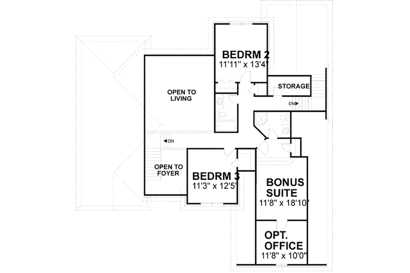 Home Plan - Floor Plan - Upper Floor for European House Plan #56-200 - 4 bed, 3.5 bath
