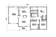 Traditional Style House Plan - 3 Beds 2 Baths 1221 Sq/Ft Plan #22-619 