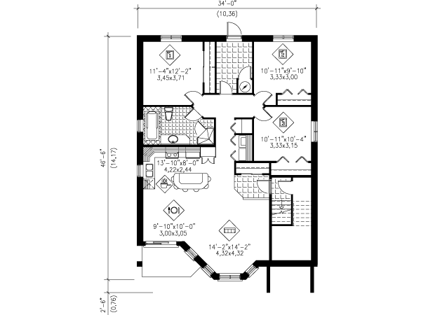 European Floor Plan - Lower Floor Plan #25-4186