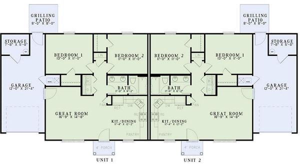 Architectural House Design - Ranch Floor Plan - Main Floor Plan #17-2448