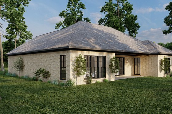 Exterior - Rear Elevation 1 for European House Plan #923-48 - 3 bed, 2 bath