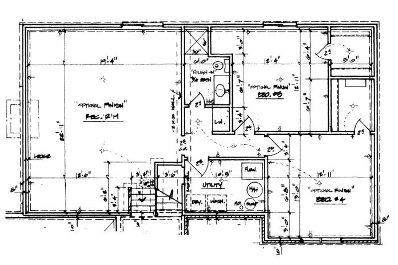 House Blueprint - Floor Plan - Other Floor for Traditional House Plan #58-106 - 3 bed, 2 bath