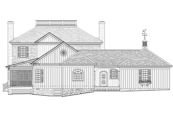 Exterior - Rear Elevation for Colonial House Plan #137-258 - 4 bed, 4.5 bath