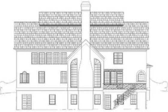 Exterior - Rear Elevation for European House Plan #119-157 - 4 bed, 3.5 bath
