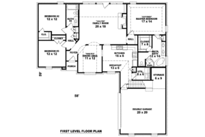 Floor Plan - Main Floor for European House Plan #81-986 - 3 bed, 2 bath