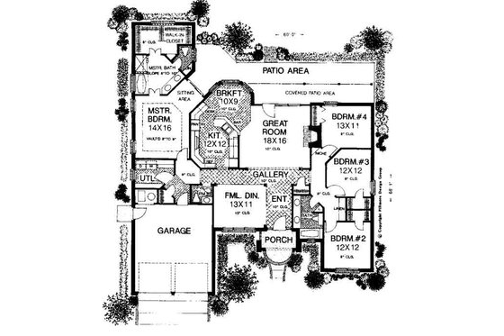 Floor Plan - Main Floor for Colonial House Plan #310-715 - 4 bed, 2.5 bath