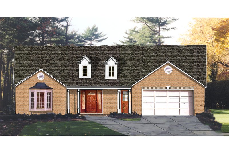 Architectural House Design - Country Exterior - Front Elevation Plan #3-266