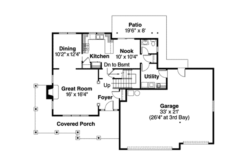 Home Plan - Floor Plan - Main Floor for Traditional House Plan #124-361 - 3 bed, 2.5 bath