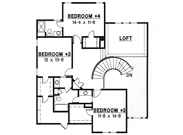 European Floor Plan - Upper Floor Plan #67-289