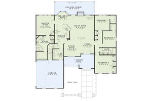Floor Plan - Main Floor for Traditional House Plan #17-3264 - 4 bed, 2 bath