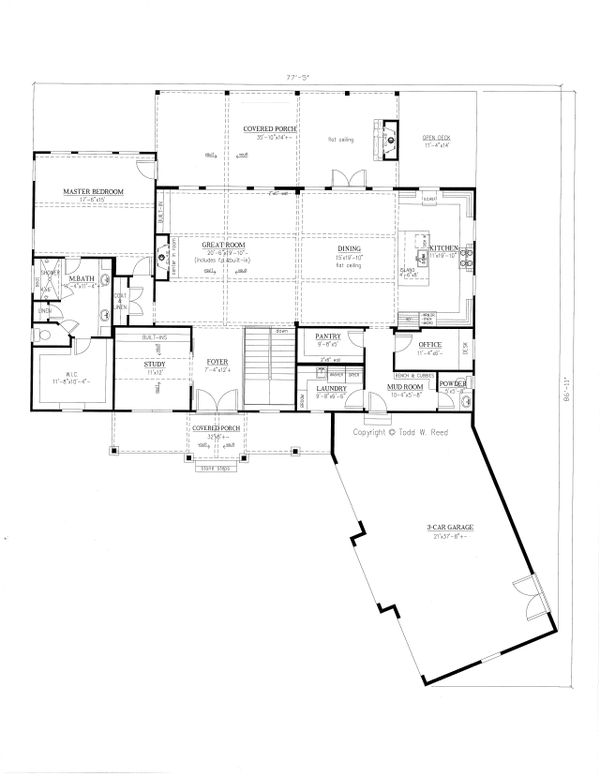 Architectural House Design - Craftsman Floor Plan - Main Floor Plan #437-103