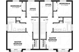 Floor Plan - Upper Floor for Colonial House Plan #23-2149 - 3 bed, 1.5 bath