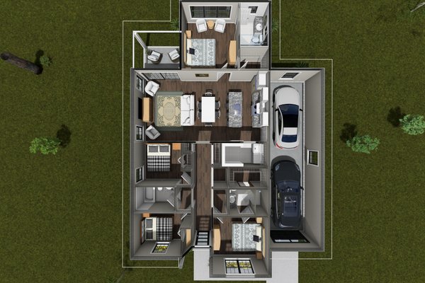 Architectural House Design - Floor Plan - Main Floor 1 for Modern House Plan #513-2468 - 4 bed, 3 bath