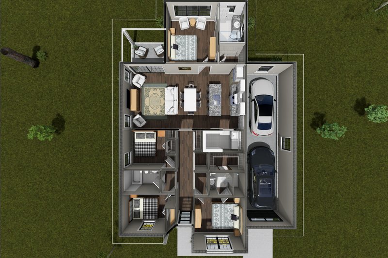 Architectural House Design - Floor Plan - Main Floor 1 for Modern House Plan #513-2468 - 4 bed, 3 bath