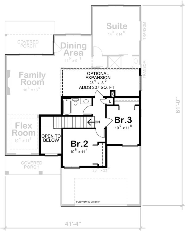 House Plan Design - Contemporary Floor Plan - Upper Floor Plan #20-2483