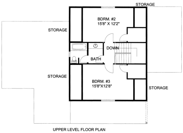 Bungalow Floor Plan - Upper Floor Plan #117-670